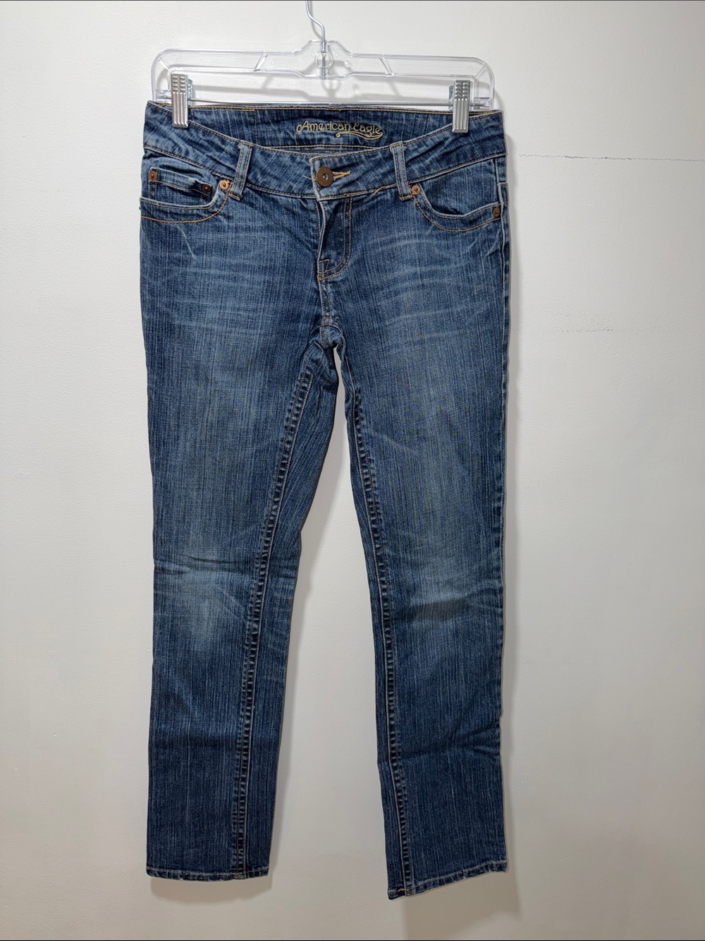 Vintage American Eagle Straight Leg 77 Jeans Low Rise Womens 4 stretch Denim Y2K